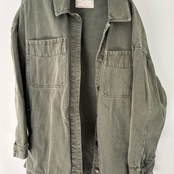 We The Free Jackets & Blazers - We The Free Sage Green Denim Shacket